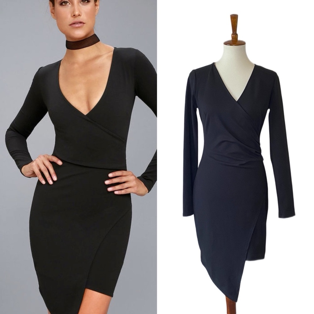 Lulu’s asymmetrical little black dress sz Lg